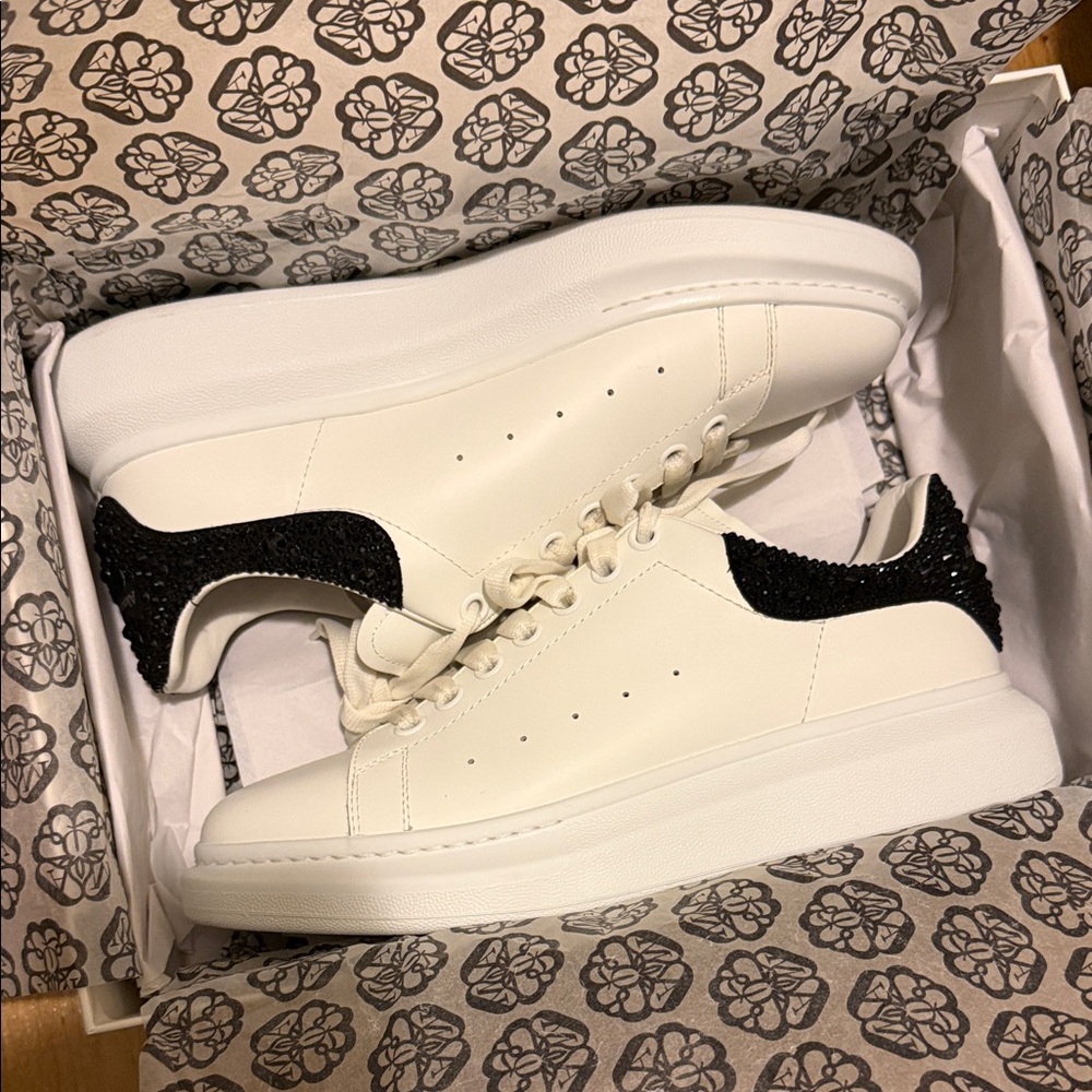 Alexander McQueen White and Black Sneakers